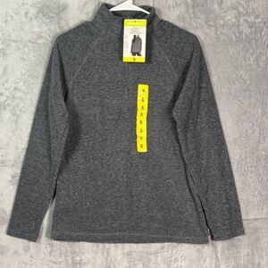 NWT New Eddie Bauer 1/4 Zip Gray Fleece Polyester Size Small